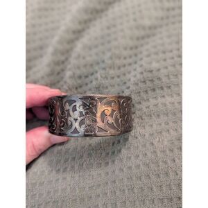 Lois Hill Wide Cuff Bracelet 1.75" Heavy 925 Sterling Silver Estate